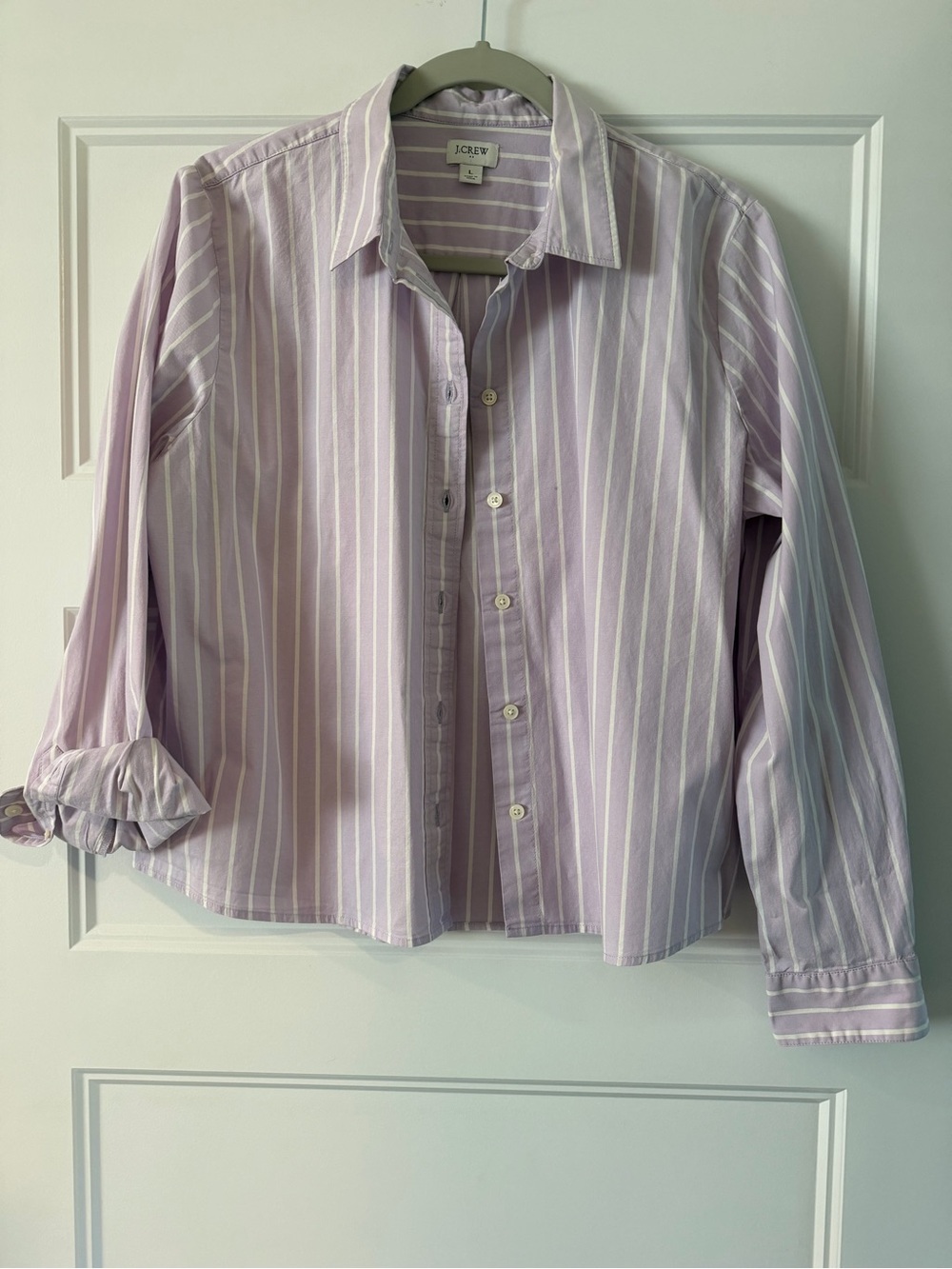 J. Crew Lavender Stripe Button-Down Shirt